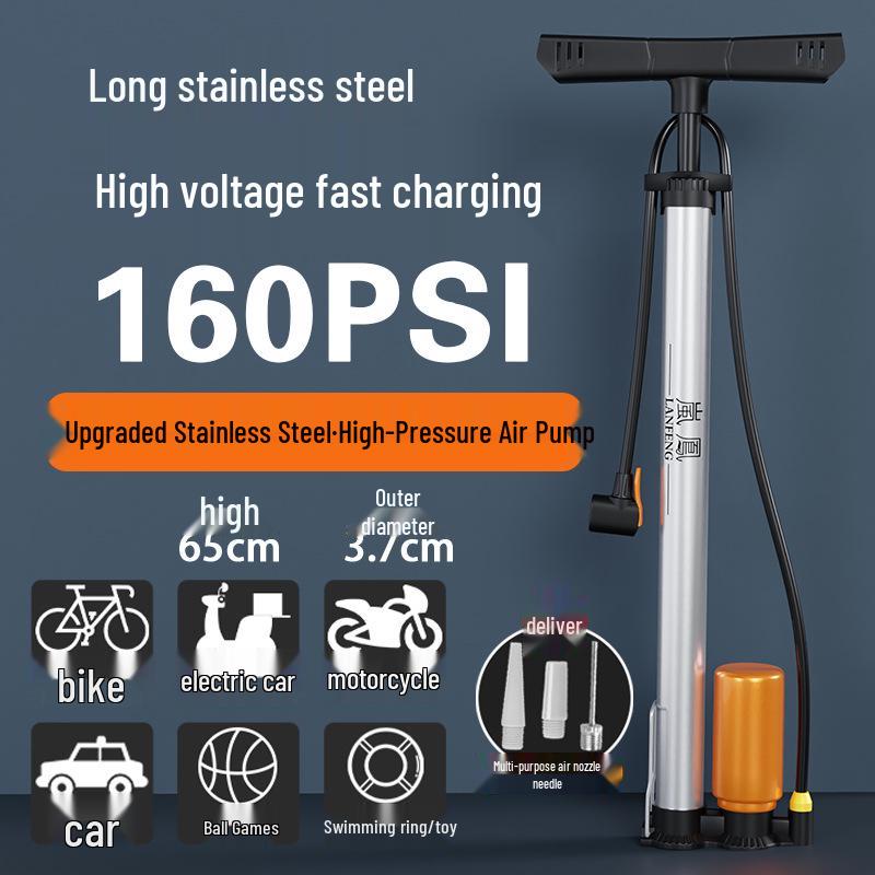 Universal High-Pressure Air Pump for Bikes, Cars, and Basketballs with Inflation Cylinder