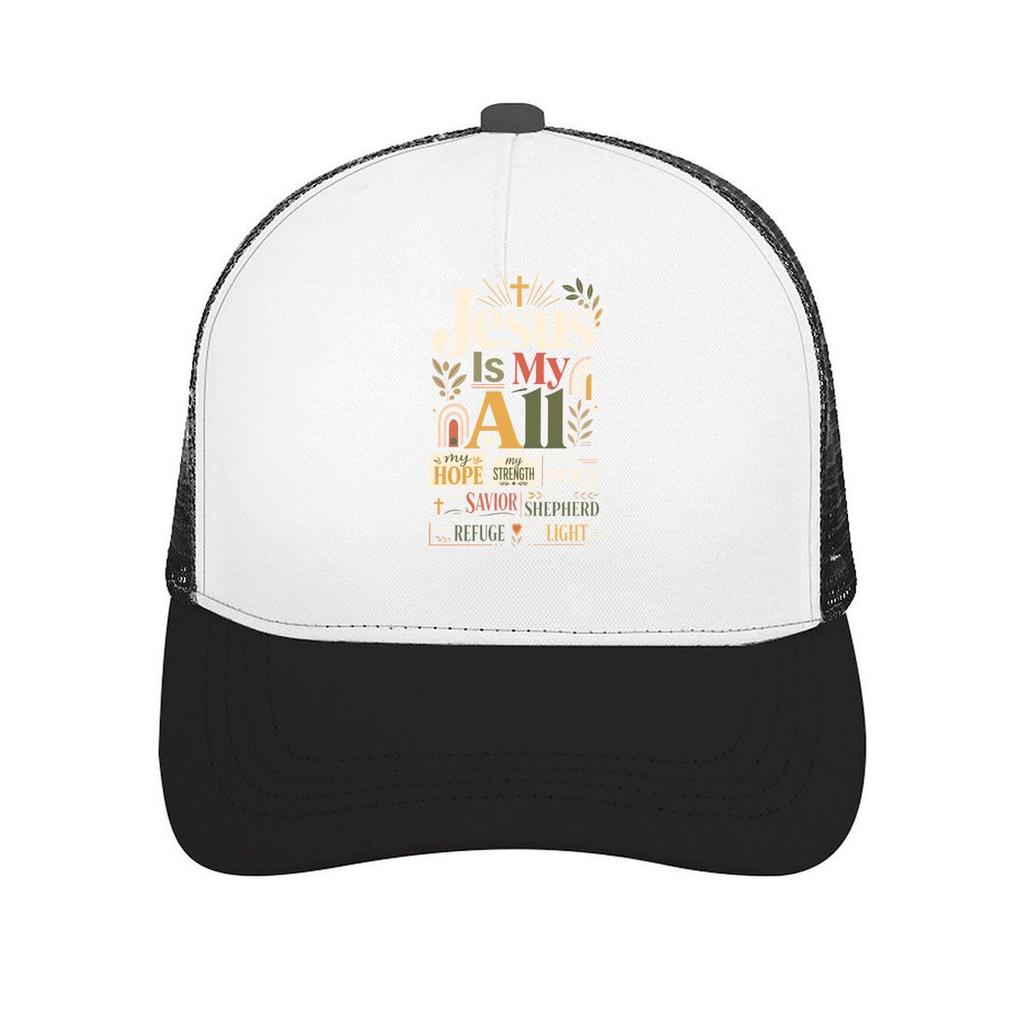 Jesus Is My All Typography Mesh Baseball Cap Casual Hat Outdoor For Womens Unisex FeUnisex