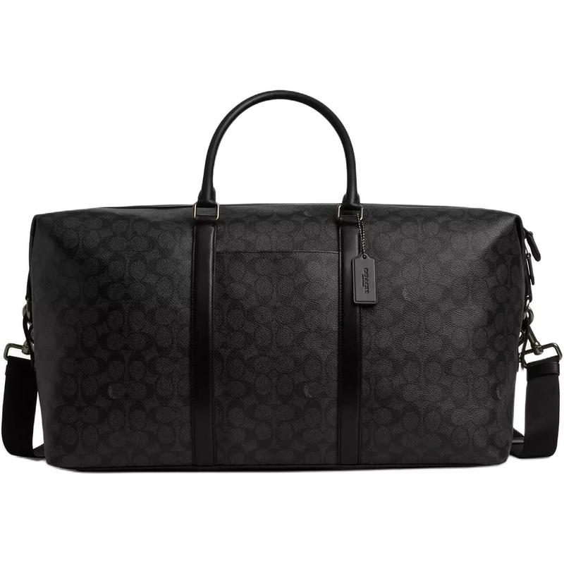 

COACH Trekker 52 classic presbyopic coated canvas shoulder hand travel bag men s black чорний