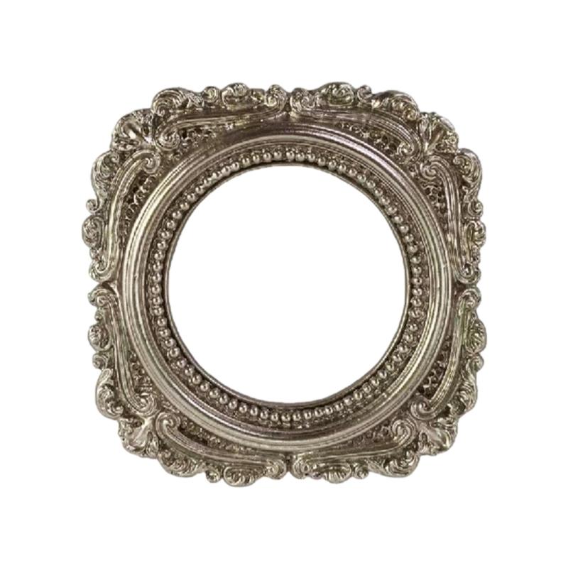 

Artistic Irregular Shape Pictures Frame Natural Resin Round Gothic Pictures Frame For Home Wall Decors for Home Interior срібний