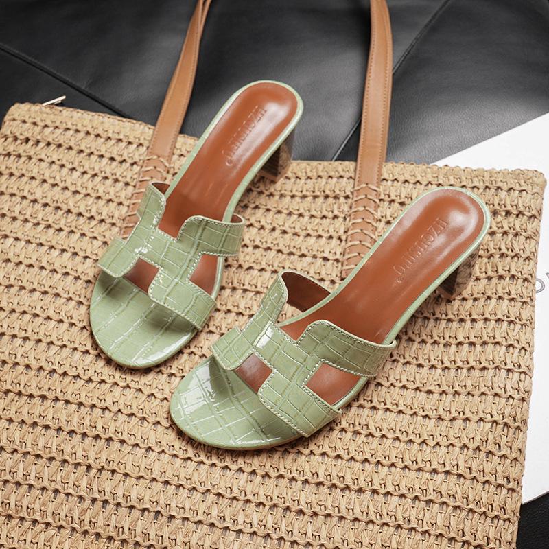 Dicke Sommer-Hausschuhe für Damen – 2025 Mode, Sandalen mit 5 cm hohem Absatz