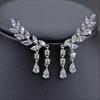 1 Pair of Fashion Crystal Leaf Tassel Drop Earrings Rhinestone Straps Women's Jewelry Gifts