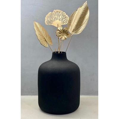 Metal Flower Vase for Home Decor and Living Room Vintage Decor Antique Decor and Vase for Home Décor |Textured Black (Medium)