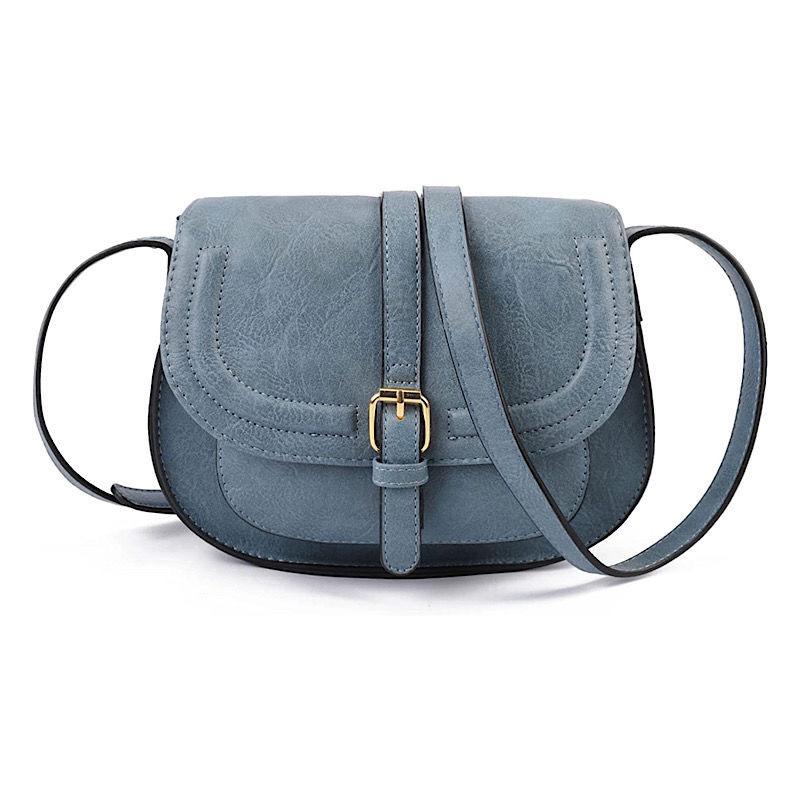 Hot-selling Hong Kong Style Retro Saddle Bag Women's Shoulder Messenger Bag European and American Versatile Women's Semi-round Bag Women