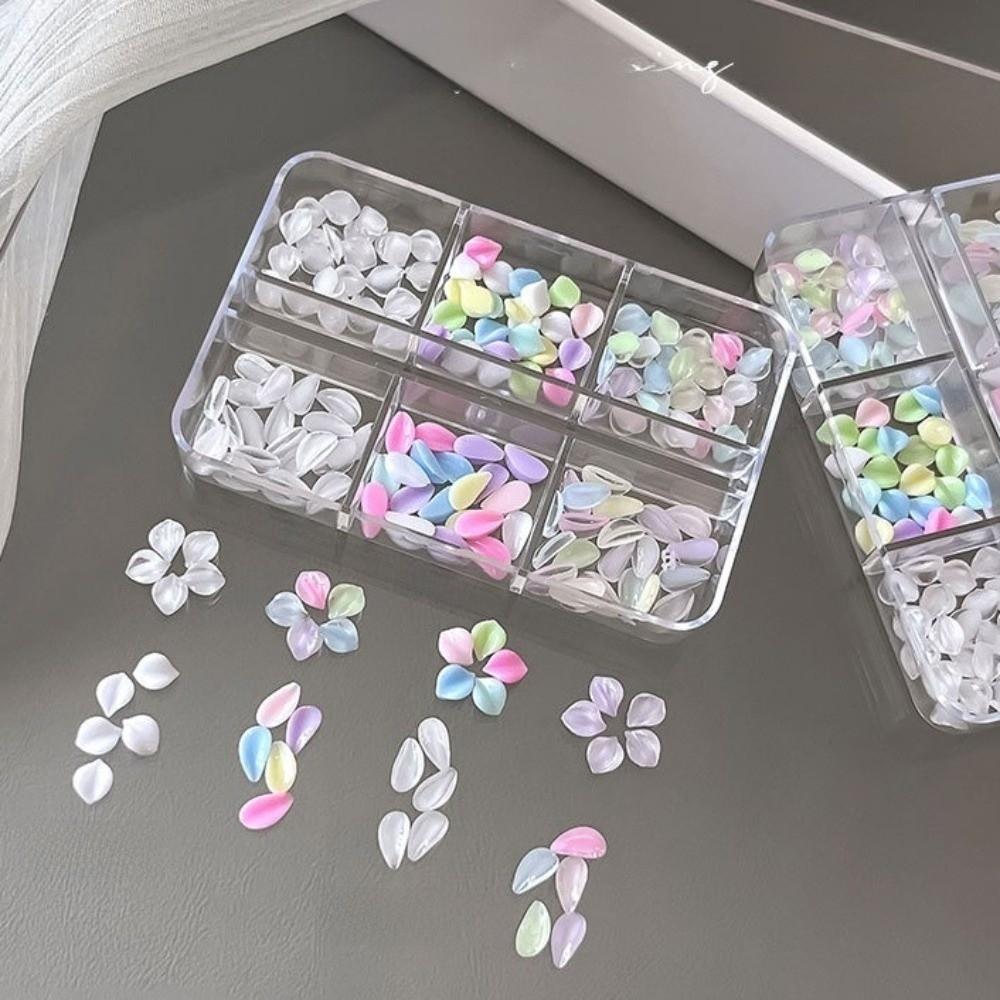 3D Flower Petals Nail Art Glitter Set Transparent Nail Charms Decorations Manicure Accessories