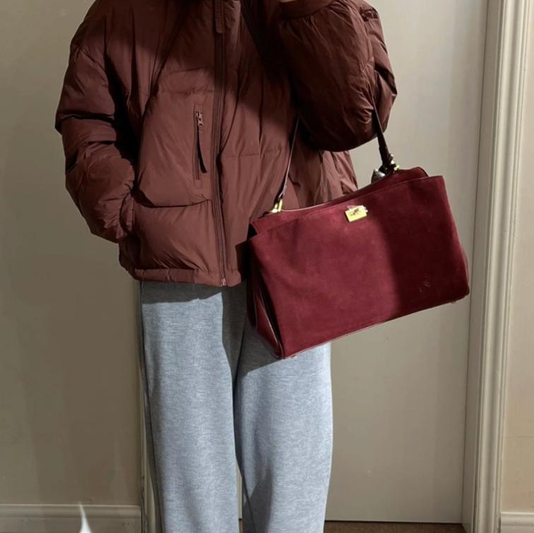 2025 New Genuine Leather Women's Bag Two-layer Cowhide Frosted Leather R-o-d-eo Casual Large Capacity Bag