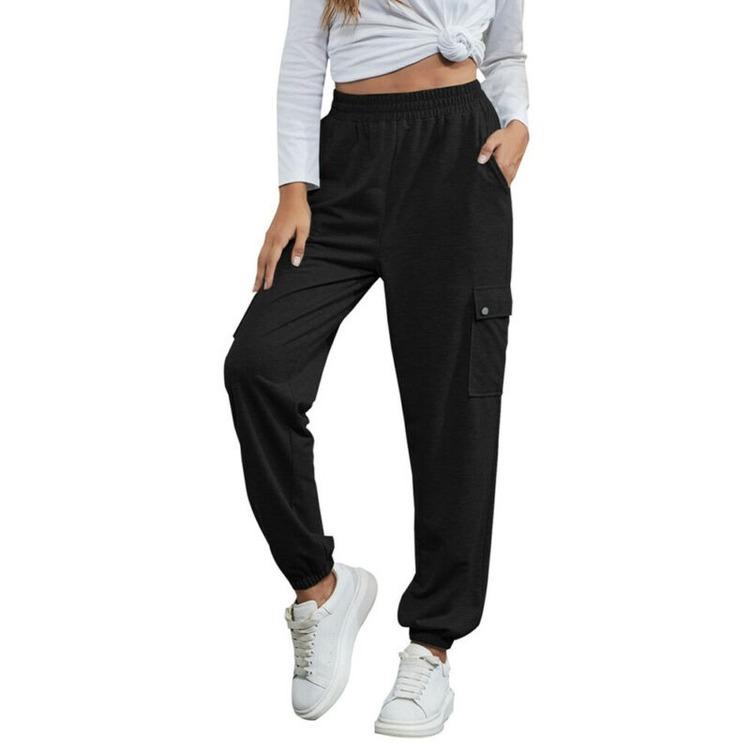 Female Solid Color Sports Trousers 