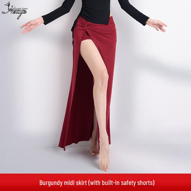Huayu 2025 Slimming Modal Belly Dance Skirt with Sexy Slit