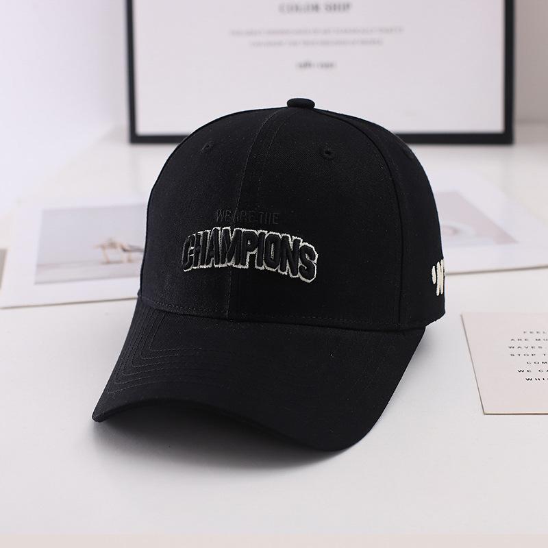 

Бейсболка весна и осень женская новая жесткая кепка модная мужская кепка универсальная вышитая шляпа оттенок лето one size fits all чёрный