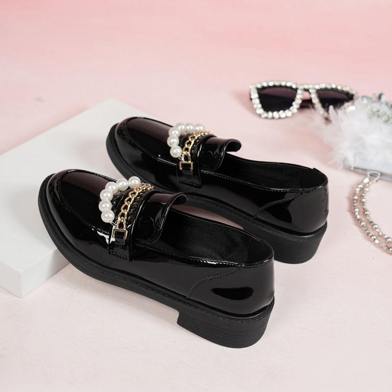 Mode Weichsohlige Einzelne Schuhe Damen Slipper Neu Frühling Allround Erhöhte Flachmündige Kleine Lederschuhe