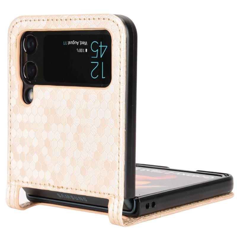 Pro Samsung Galaxy Z Flip 3 Flip 4 5G Tečkovaný keprový tvrdý PC nárazuvzdorný kryt pro Samsung Galaxy Z Flip3 Flip4 Ochranný kryt