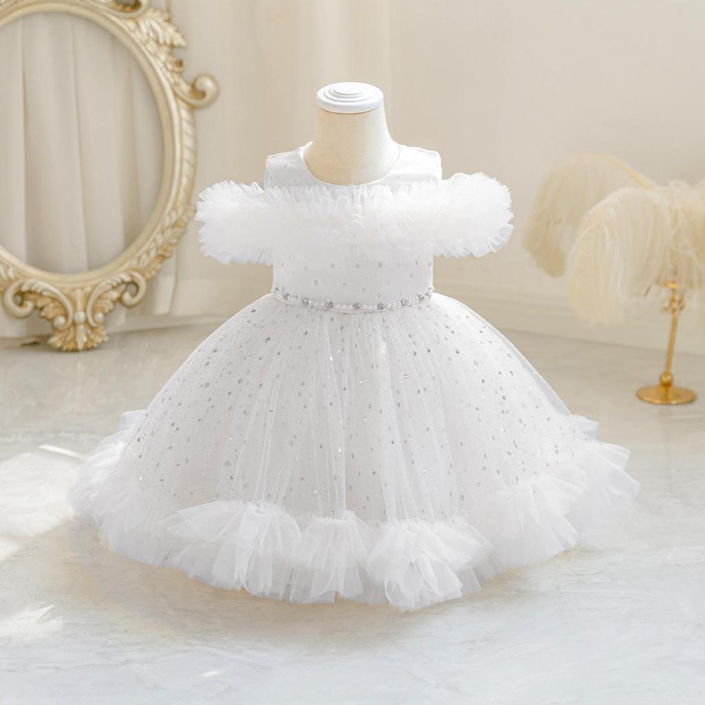 Mädchen Prinzessin Hochzeitskleid 1-5 Jahre Baby Mädchen Mesh Baumwolle Geburtstagsparty Kleider Kinder Mädchen Kleid Kinder Ballkleid Kostüm
