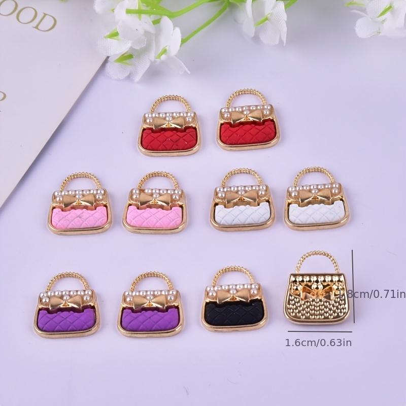 10PCS Pearl Bag Pendant Women Purse Bag Charms Bracelet Charms for Jewelry Making DIY Earrings Necklace Doll House Accessories