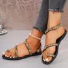 Fashion Ladies Shoes 2025 Summer Plus Size Open Toe Women's Sandals Outdoor Bling Casual New Comfortable Daily Beach Flat Thong Sandals