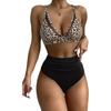 Bikini Mesh Highwaisted Stitching Sexy European And American Backless Swimsuit