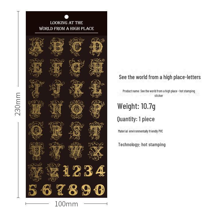 World View Hot Stamping PVC Decorative Stickers for Diary Notebooks