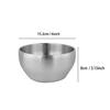 IMEEA Rice Bowls, Stainless Steel, Ramen Bowls, Noodle Bowls for Udon, Soba, and Buckwheat Noodles, Heat-Resistant, Double-Layered, 15.2cm, Set of 2,