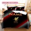 Custom Name Football Club Pattern Bedding Quilt Set  Home Decoration  Gift (1 * duvet cover + 2 * pillowcase  without core)