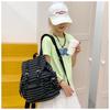 High Quality Korean Style Retro Backpacks Drawstring Design Flat Stripe Bookbags Large Capacity Soft Tote Bags Unisex