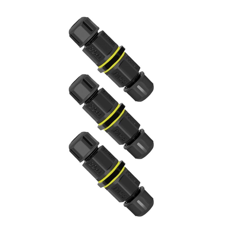 IP68 Waterproof Electrical Wire Connector Flame Retardant 3Pin Screwless Terminal Connector for 6mm/8mm/10mm Wire