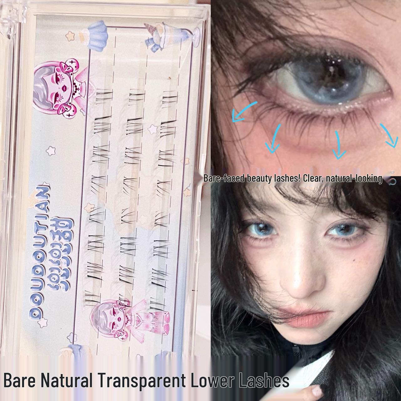 Sweet Bare Natural Clear Lower Eyelashes – Ultra-Fine and Messy for a Light, Mom-Like Makeup Look