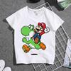 Super Mario Luigi Game Peripheral Short Sleeved Tshirt for Boys and Girls Thin Cotton Fashion Casual Half Sleeved Shirt