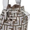 Fendi Mon Tresor FF Pattern Metallic Effect Detachable Shoulder Strap Bucket Bag Women Shoulder Bag Silver 8BS010APKVF1MZS