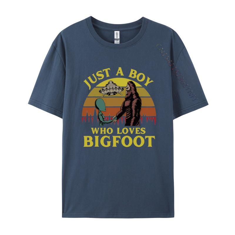 Just A Boy Who Loves Bigfoot Alien Cost Tshirts Tops T Shirt Oversized Unisex Graphic T Shirts 100 Cotton