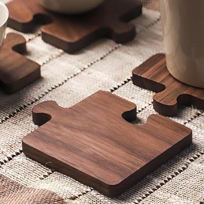 Holzblock-Untersetzer Hitzebeständiges Design für Ess- und Teegeschirr