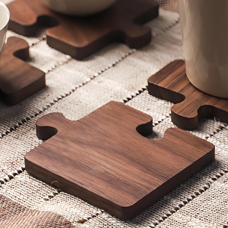 Wooden Block Coasters Heat-resistant Tabletop Use for Tea Sets Dining