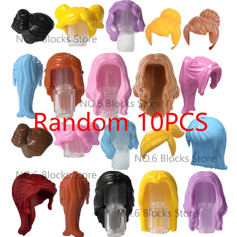MOC City Small Particles Building Blocks Boys Girls Figures Accessories Curly Hair Beard Set Mini Bricks Toys Gifts For Kids G01