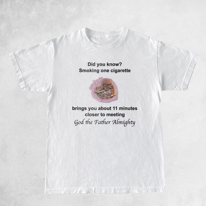 Smoking Cigarette Women Funny Meme TShirt Cute God Christian T Shirt Grunge Fashion Graphic Tees Unisex Faith Religious Clothes S
