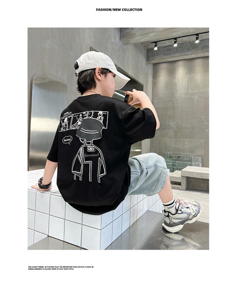 Boys' Fashion Short sleeved T-shirt Summer Thin Casual Top Trendy T Children's New Summer T-shirt