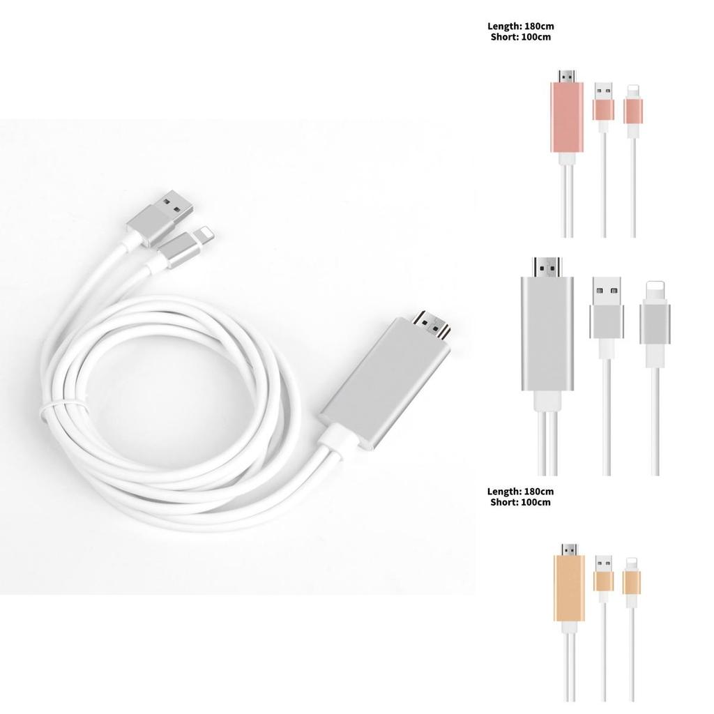 Apple 14 Hdmi Screen Mirroring Cable With Lightning Connector For Phone To Tv Display