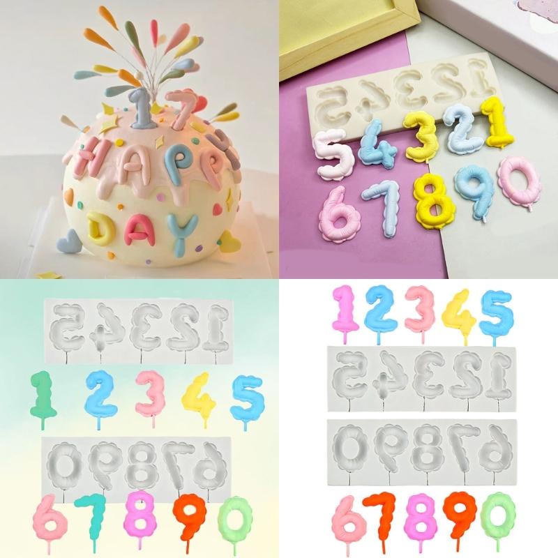 Silicone 0-9 Number Cake Molds Set Reusable Nonstick Fondant Baking Tool For Creative Birthday Decorations And Pastry