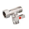 Steel Tee Stop Valve Adapter T Connector Valve Adapter Multipurpose Valves for Bidet Sprayer & Toilet Tank Installation