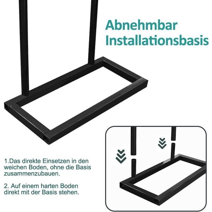 Arche de jardin - Metal - 188x230cm - Base amovible - Grande capacité de charge - Noir