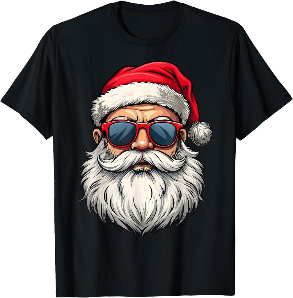 Cool Santa Claus Face Retro Sunglasses Christmas Unisex T-shirt