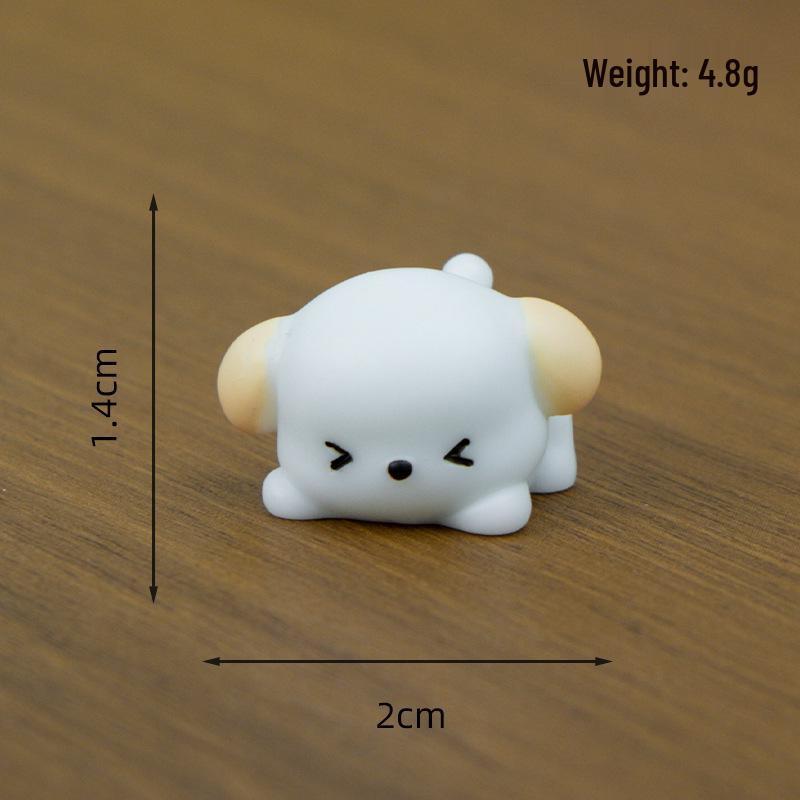 Miniature Cute Cartoon White Puppy Resin Ornament for Home Decor