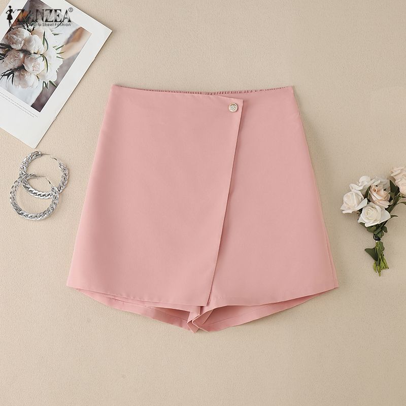 ZANZEA Women Summer Solid Color Loose Casual Short Pants