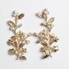 10x Gold Alloy Flower Leaves Embellishment Flatback Button for Wedding Craft
