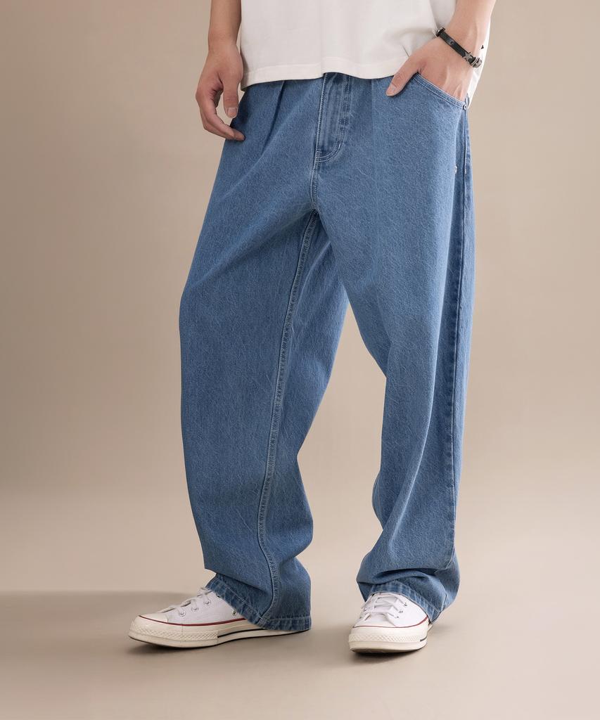Keonbeoseu Denim Baggy Pants Blue Denim Uck065-Uha