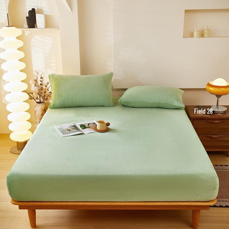 Winter Velvet Fitted Baby Sheet Set - Thick, Flocked, Non-slip, Warm Milk Velvet Sheet & Pillowcase Cover