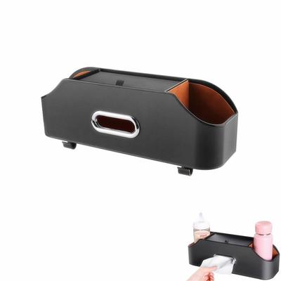 Caixa de Armazenamento para Encosto de Banco de Carro Multifuncional Porta-Lenços com Armazenamento Acessórios de Carro Decoração - Ganchos, Estojo, (Preto)