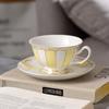 European Style Palace Style Coffee Striped Cups Creative Art Ceramic Office Home Exquisite Coffee Mugs Character Coffee Cup Dish