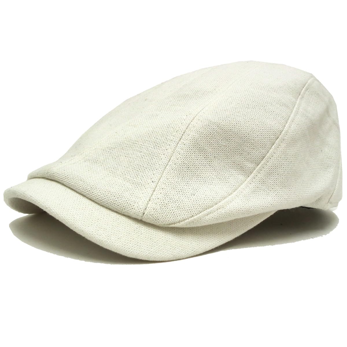 

Flat Long Hemp Simple and Stylish Summer [Happy Hat] Men s Cap, Brim, (Linen), White, Design, Golf, Approx. 57-59cm, Wear, Linen, hun-444-01
