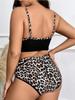 Zweiteilige Übergrößen-Badeanzüge Damen Strand-Bikini-Set Leopardendruck Sexy Damen-Bikinis Bademode