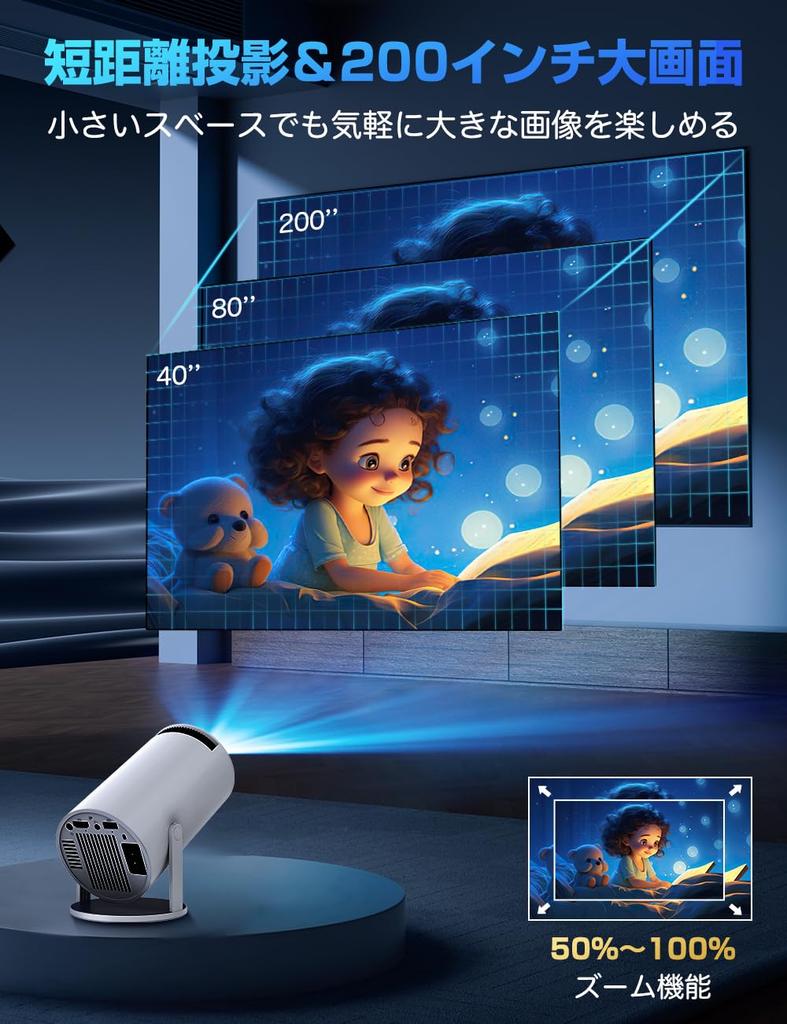 Home Projector Evolution 4K Ceiling 6 Instant Android Bluetooth HiFi Automatic Keystone Zoom Integrated Compatible with DVD and A Great Gift [2025