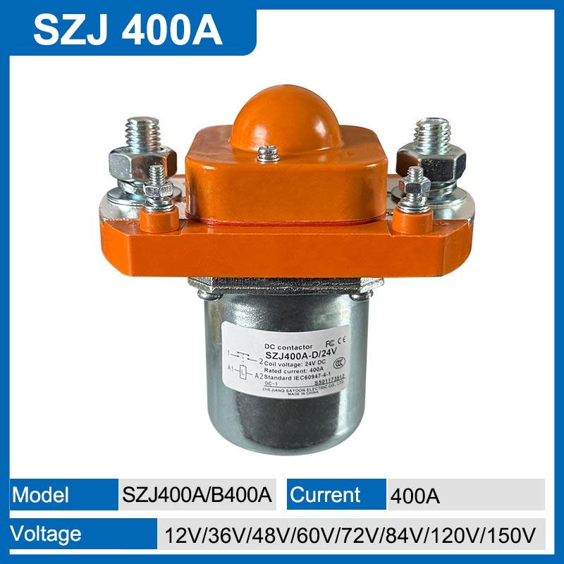 DC Contactor SZJ 50A 100A 200A 300A 400A 1NO 1NC 12V 24V 36V 48V 60V 72V 84V 120V Single Coil For Uninterruptible Power Supply
