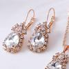 5 Piece Set For Women Personalized Fashion Minimalist And High-end Water Droplet Diamond Necklace Earrings Ring Bracelet Set